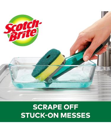 Scotch-Brite Heavy Duty Dishwand Kit with Soap Control Button - 1 Wand + 6 Refill Pads - Buy Online on SooperMarket.com