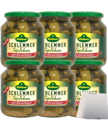 Khne Schlemmertpfchen with chili refined spicy gherkins 6-pack (6x300g jar) + usy block