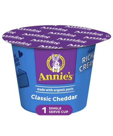Annie's Deluxe Cheddar Shells, Classic Cheddar Mac and Cheese Microwavable, 2.6 oz (Pack of 12)