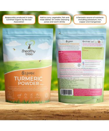 Organic Turmeric Powder 500g - Soil Association Certified Pure Curcumin Root Powder for Sauces, Soups, Curry, Meat, and Veg - by TheHealthyTree Co - Buy Online on SooperMarket.com