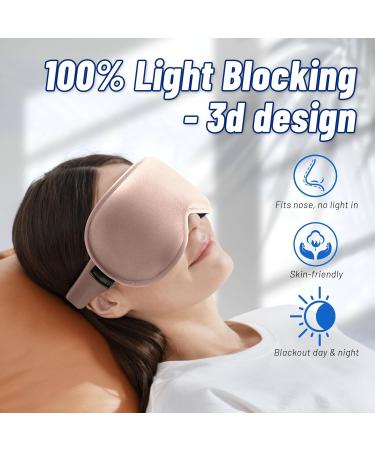 Cooling Gel 3D Sleep Eye Mask - Weighted Blackout Eye Mask for Dark Circles & Puffiness - Comfortable Reusable & Eyelash-Friendly - Relaxing Sleep in Pink - Buy Online on SooperMarket.com