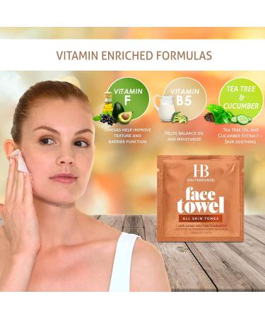 Face Tan Towels - Fair to Dark Skin Tones - Self Tanning Wipes 15 pack for a Flawless Sunless Glow - Buy Online on SooperMarket.com