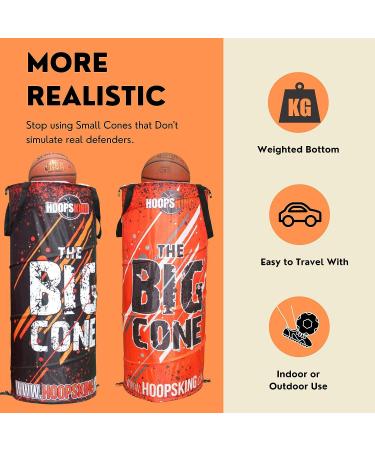 HoopsKing Big Cone Sports Training Cone for Basketball, Soccer, Football & Lacrosse - Black - Buy Online on SooperMarket.com