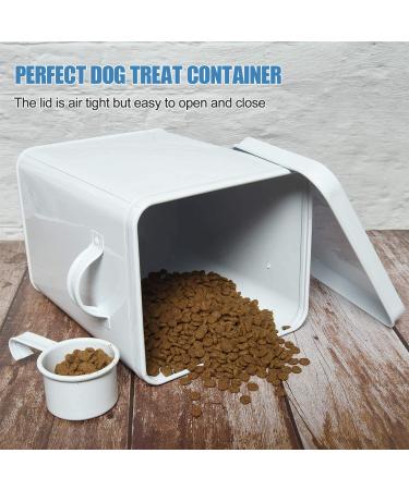 Vumdua Pet Treat and Food Storage Container - Airtight Dog Food Container with Scoop, Farmhouse Design, White - Perfect Gift for Dog Owners - Buy Online on SooperMarket.com