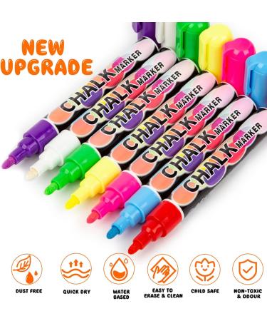 Pincelma 13 Pack Liquid Chalk Markers - Chalkboard and Glass Board Pens with 8 Labels - Ideal for Chalkboard Signs, Windows, Bistros - Buy Online on SooperMarket.com