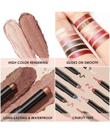 FOCALLURE Cream Eyeshadow Stick Duo - Shimmer Eyeshadow Pencil Set - Buy Online on SooperMarket.com