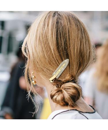 Rhinestone No Crease Hair Clips - 8 Pcs Bling Diamond Metal Pins for Styling Bangs/Waves - Non-Dent Alligator Barrettes for Women and Girls - Buy Online on SooperMarket.com
