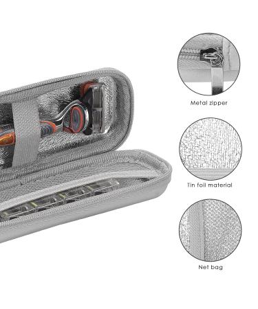 Linkidea EVA Hard Shell Travel Case for Safety Razor | Portable Shaving Accessories for Men - Silver - Buy Online on SooperMarket.com