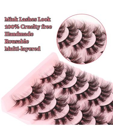 MilyBest 18mm Fluffy Cat Eye False Eyelashes - 10 Pairs | D Curl Volume Faux Mink Lashes for Natural Wispy Look - Pack A - Buy Online on SooperMarket.com