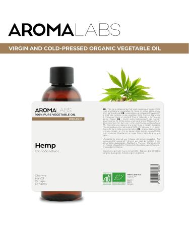 ORGANIC - HEMP Oil - 100mL - 100% Pure Natural Cold Pressed and AB Certified - AROMA LABS (French Brand) - Buy Online on SooperMarket.com