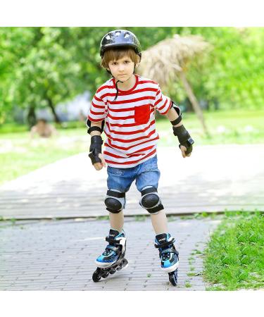 ECOO Adjustable Inline Skates with Light-up Wheels for Kids (Ages 4-12) - Blue - Large-Youth (3-6 US) | Beginner Roller Blades for Boys and Girls - Indoor and Outdoor Use - Buy Online on SooperMarket.com