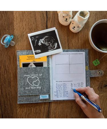 Mother Pass Protective Cover | Felt Organizer for Vaccination Pass Ultrasound Pics & Insurance Card - Loving German Design - Buy Online on SooperMarket.com