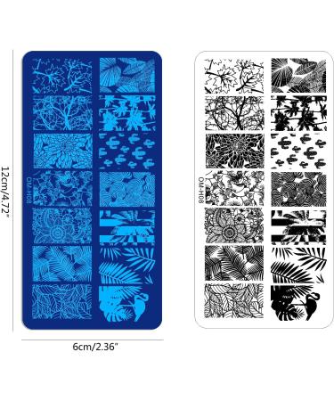 Tebi Nail Art Stamp Template - Valentine's Day Coconut Tree Love Heart Kiss Flower & Leaf Designs | Perfect for Creative Nail Art - Buy Online on SooperMarket.com