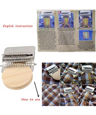 Wooden Darning Loom Tool - 14 Hooks Weaving Frame for Beginners - Hand Craft Repair for Jeans, Socks, Clothes - Buy Online on SooperMarket.com