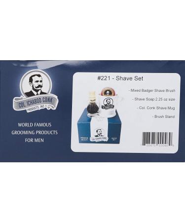 Buy Colonel Conk Model 221 Mug with Mixed Badger Brush and Soap - Premium Shaving Kit for International Shipping - Buy Online on SooperMarket.com