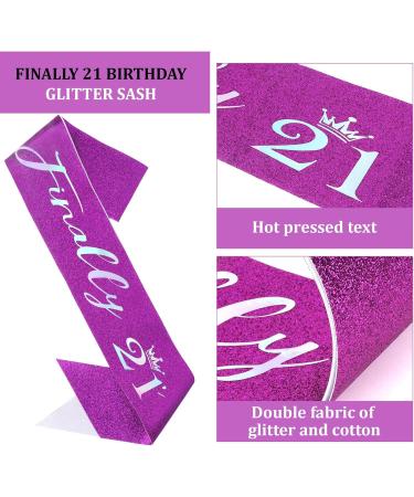 21st Birthday Decorations for Her "Finally 21" Birthday Sash and Rhinestone Crown Tiara Set for Girls 21st Birthday Gifts for Happy 21st Birthday Party Favor Supplies (purple) - Buy Online on SooperMarket.com