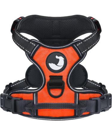 Joytale dog harness Small dogs reflective soft padded dogs curve ant zug adjustable breathable breast dishes with safe simple control handle orange s s (1 Pack) orange