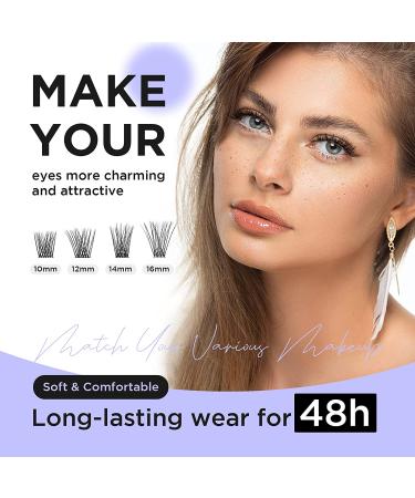 BEYELIAN DIY Eyelash Extension Cluster Lashes - Style3 0.07 12mm Black Band - Reusable False Eyelashes for Natural Look - 48 Lash Clusters - Buy Online on SooperMarket.com