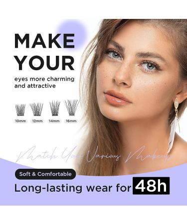 BEYELIAN DIY Individual Cluster Lashes 48pc Set - Natural Look, Reusable, Super Thin Band, Glue Bonded - Style3 0.07 Mix Black Band - False Eyelashes Extension for Stunning Eyes - Buy Online on SooperMarket.com