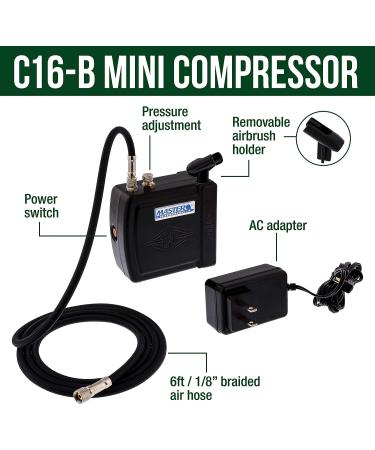 Multi-Purpose Airbrushing System Kit with Portable Mini Compressor - Dual-Action Airbrush for Hobby, Craft, Cake Decorating, Tattoo - Includes Hose & How-to Guide Booklet - Buy Online on SooperMarket.com