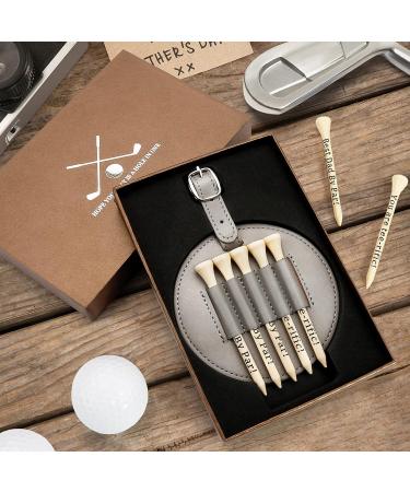 Dad Golf Bag Tag with 5 Tees Set - Funny Father's Day Gift for Golf Lover - Best Dad By Par - Christmas Stocking Stuffer Idea for Men - Buy Online on SooperMarket.com