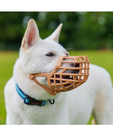 Baskerville Classic Basket Muzzle for Dogs | Pant Drink Prevent Bites | Durable TPR | Ideal for Long-Nosed Breeds - Buy Online on SooperMarket.com