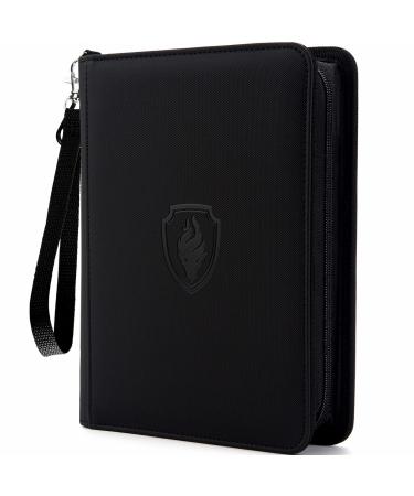 4 Pocket Card Binder for 320 Cards, Fabmaker Premium Zip Trading Card Binder, Portable PU Card Collection Binder, Collector Card Album, Card Folder for MTG, TCG, Sports Cards, Game Cards (Black)