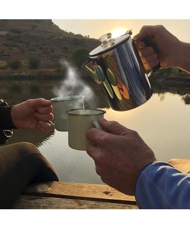 Frog Warrior Camping Coffee Pot - 9 Cup Percolator for Camps, Cabin, and RV Stovetops - Buy Online on SooperMarket.com