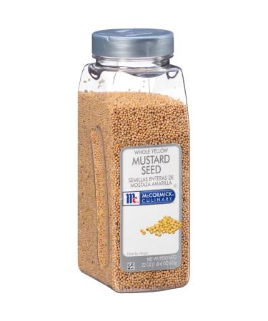 McCormick Culinary Whole Yellow Mustard Seed, 22 oz - One 22 Ounce Container of Yellow Mustard Seeds, Perfect for Pickling, House-Made Rubs and Dips