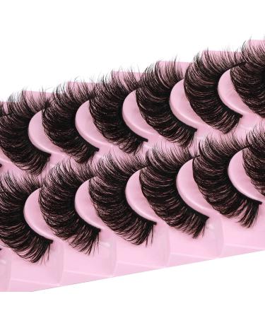 Wiwoseo 3D Faux Mink Eyelashes - 10 Pairs Natural Wispy & Fluffy 17MM Dramatic Effect - Buy Online on SooperMarket.com