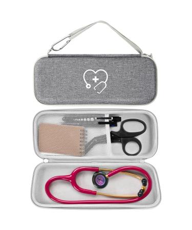 ProCase Stethoscope Bag for 3M Littmann/Omron/ADC/Dixie EMS Stethoscope Shockproof Protective Case EVA Travel Bag Storage Bag Carry Case with Accessories Holder - Grey gray