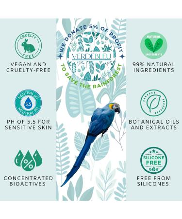 Verdebleu 99% Natural Hair Growth Conditioner - Castor Rosemary Lavender & Cedarwood 250ml - Silicone/Paraben-Free - pH 5.5 - For Sensitive Skin - Donate 5% to Save the Rainforest - Buy Online on SooperMarket.com