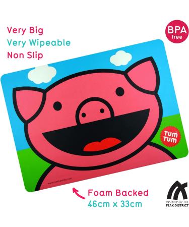 TUM TUM Mega Size Kids Placemat Bundle - Set of 2 | Wipeable & BPA Free | Pig & Frog Designs - Buy Online on SooperMarket.com