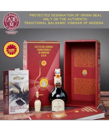 Entimio Affinato | Traditional Modena Balsamic Vinegar DOP Aged +12 Years from Modena Italy | Authentic from Small Family Producer Giftbox with Product and Producer Info | 3.4 fl oz Affinato 12+ - Buy Online on SooperMarket.com