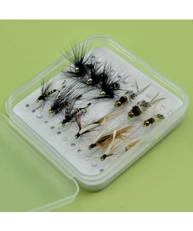 YAZHIDA | Fly Fishing Fly Fishing Set | DryFly | Wet | Nymphs | One Mini Fly Box | Ant terrestrial wet/Bead head Buzzer