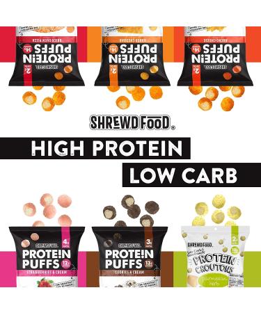 Shrewd Food Protein Puffs - High Protein, Low-Carb, Gluten-Free, Keto Snacks - Variety Pack of 12 - Non GMO, Soy-Free, Peanut-Free, Tree Nut-Free - Health Conscious Snacks, Never Fried - 0.74 oz - Buy Online on SooperMarket.com