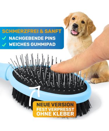 Bluepet Double-Decker 2-in-1 Dog Brush for Long & Short Hair - Perfect for Puppies & Cats - Ultimate Fur Care Tool - Buy Online on SooperMarket.com