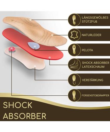ORTRI Orthopedic Leather Insoles - Shock Absorbing Latex Foam | Size 43 - International Shipping Available - Buy Online on SooperMarket.com