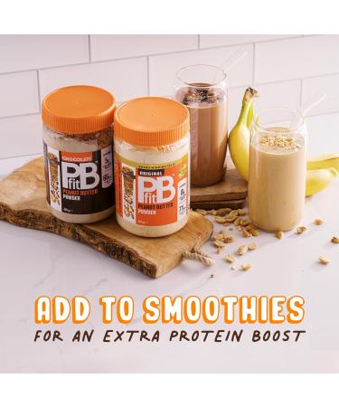 PBfit Peanut Butter Powder - Original & Chocolate - 87% Less Fat Gluten Free All Natural Nut Butter Spread - Powdered Peanut Butter from Real Roasted Peanuts - 425g (Pack of 2) - Buy Online on SooperMarket.com