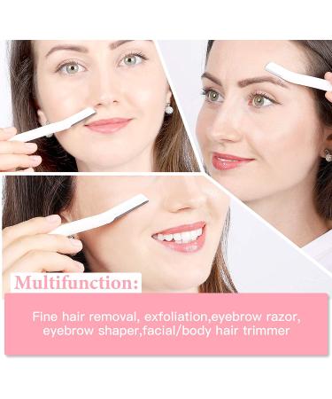 Professional Dermaplane Razor for Women | Peach Fuzz & Facial Hair Removal Tool with 3 Eyebrow Razors - Buy Online on SooperMarket.com
