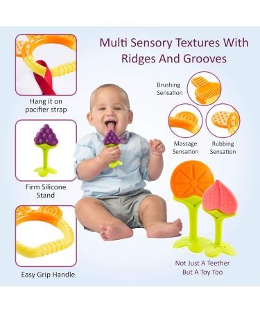 6-Pack Baby Teething Toys for Newborns | Freezer Safe Silicone Teethers for Infant and Toddler Gums | Perfect Baby Gift - Buy Online on SooperMarket.com