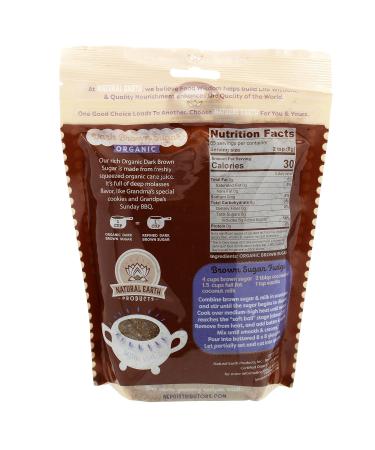 Organic Dark Brown Sugar - Vegan, Gluten-Free, Nut-Free, Fat-Free, Kosher - 1.5LB - Buy Online on SooperMarket.com