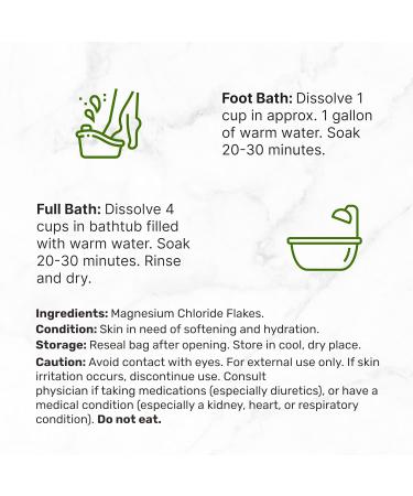 Unscented Magnesium Flakes 10lbs | Pure Magnesium Chloride | Natural Epsom Salt Substitute for Foot Soak & Bath | Hydrates Skin & Promotes Relaxation - Buy Online on SooperMarket.com