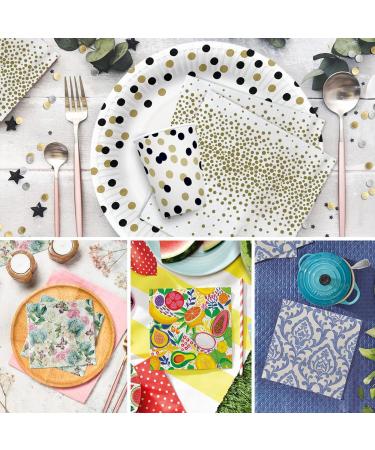 PAW 3-Layer Colorful Paper Napkins (33x33 cm) | 20 Pieces | Perfect for Weddings Communions & Special Occasions | Luxury Watercolor Waves Design - Buy Online on SooperMarket.com
