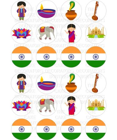 24 edible India childrens party decorations Iced/Icing Cupcake Topper Edible Fairy Cake Bun Toppers Round - Buy Online on SooperMarket.com