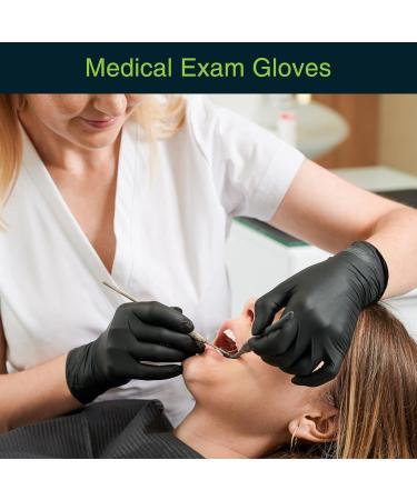 Black Vinyl Disposable Gloves Medium 50 Pack - Latex-Free, Powder-Free Medical Exam Gloves - 3 Mil Thickness - Ideal for Surgical, Home Cleaning, and Food Handling - Pack of 50 - Buy Online on SooperMarket.com