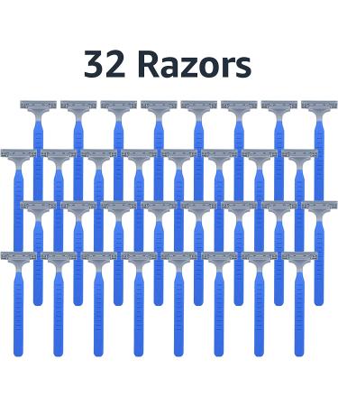 Amazon Basics Twin Blade Disposable Razors - 32 Count with Rubber Grip - Buy Online on SooperMarket.com