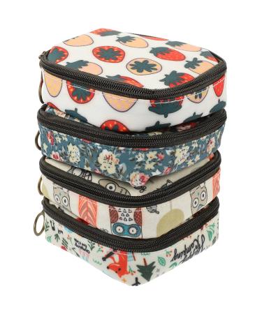 Healeved 4pcs Napkin Storage Bags Zipper Menstrual Pad Bag Travel Cotton Nursing Pad Period Bag Tampons Holder Container for Purse First Period