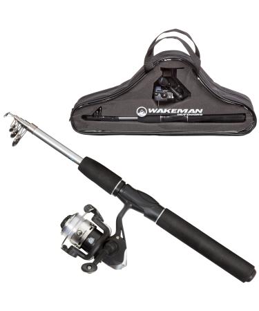 Wakeman Ultra Series Telescopic Spinning Rod and Reel Combo Black