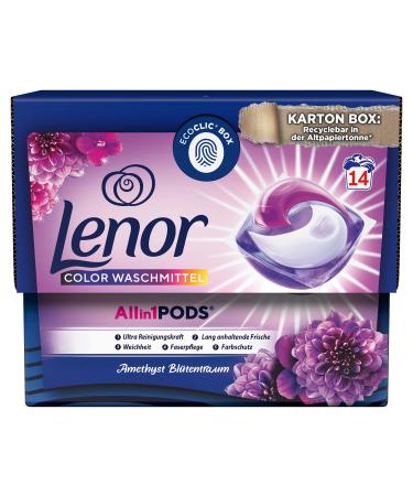 Lenor detergent allin1 pods amethyst flower dream for 14 wash loads with ultra cleaner and long -lasting freshness 14 pieces (1 Pack)